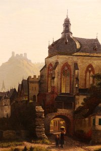 オーバーヴェーゼルとシェーンブルク城 作： Christian Eduard Boettcher